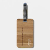 moderne holzfarbige Monogramm-Bezeichnung Gepäckanhänger (Rückseite vertikal)