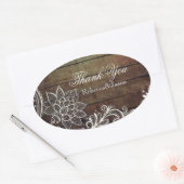 Moderne Holzhütte rustikale Hochzeit Ovaler Aufkleber (Umschlag)