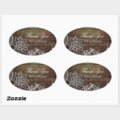 Moderne Holzhütte rustikale Hochzeit Ovaler Aufkleber (Blatt)