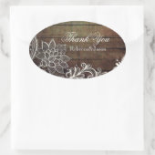 Moderne Holzhütte rustikale Hochzeit Ovaler Aufkleber (Tasche)