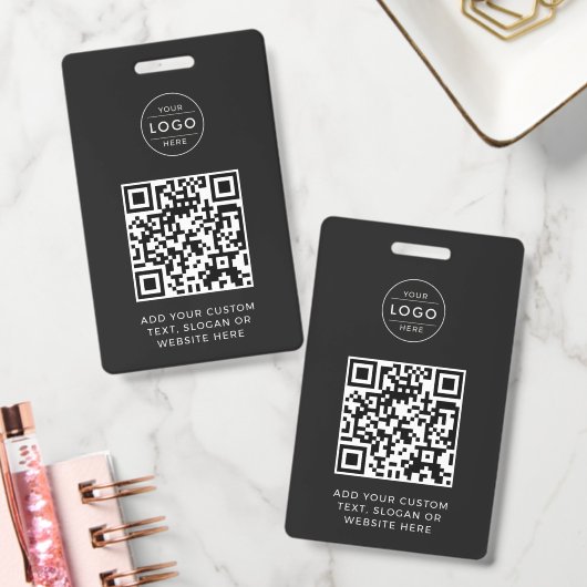Moderne Holzkohle-QR-Code benutzerdefiniertes Firm Ausweis (Büro)