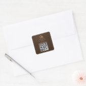 Moderne Holzkorn-QR-Code-Konstruktion Quadratischer Aufkleber (Umschlag)