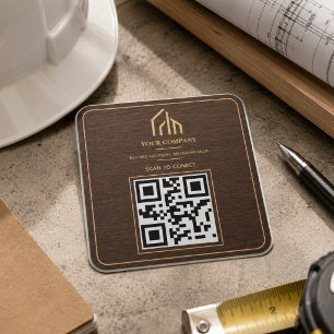 Moderne Holzkorn-QR-Code-Konstruktion Quadratischer Aufkleber