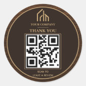 Moderne Holzkorn-QR-Code-Konstruktion Runder Aufkleber (Vorderseite)