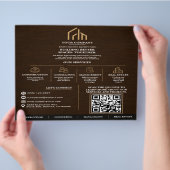 Moderne Holzmaserung QR-Code-Konstruktion Flyer (Hand)