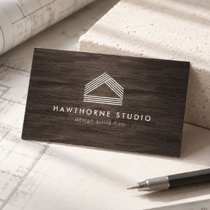 Moderne Holzoptik-Design-Build Visitenkarte