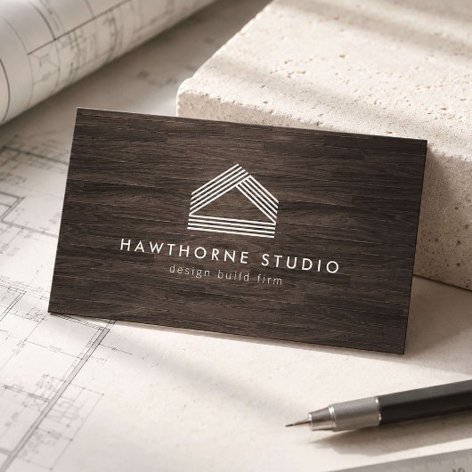 Moderne Holzoptik-Design-Build Visitenkarte