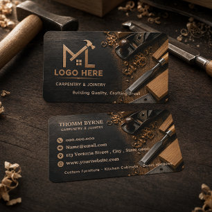 Moderne Holzverarbeitungs-Branding-Vorlage Zimme Visitenkarte
