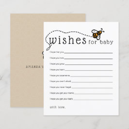 Moderne Hone Bee Wünsche für Baby Advice Card