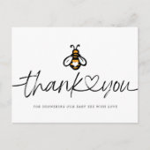 Moderne Honey Bee Baby Dusche Danke Postcard Postkarte (Vorderseite)