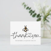 Moderne Honey Bee Baby Dusche Danke Postcard Postkarte (Stehend Vorderseite)