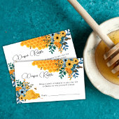 Moderne Honey Bee Floral Diaper Raffle Baby Dusche Begleitkarte