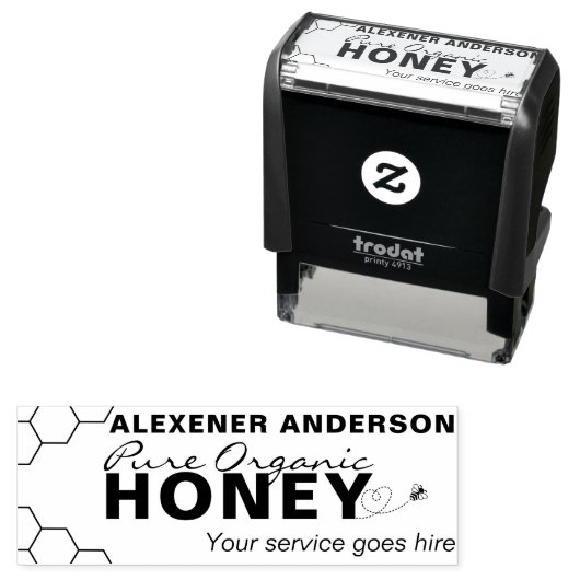 Moderne Honey Bees Honeycomb Permastempel (Beispiel)