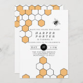 Moderne Honeycomb | Birthday Party Einladung (Vorne/Hinten)