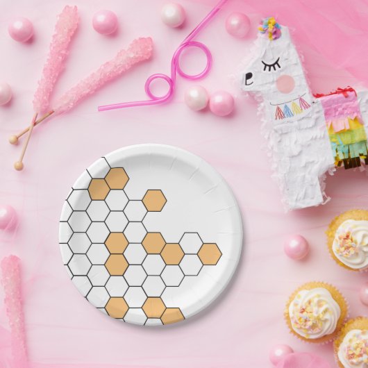 Moderne Honeycomb | Feiern Pappteller (Party)