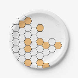 Moderne Honeycomb | Feiern Pappteller