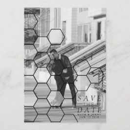 Moderne Honeycomb Save the Date | FOTO