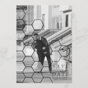 Moderne Honeycomb Save the Date FOTO