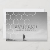 Moderne Honeycomb Save the Date | FOTO (Vorderseite)