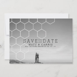 Moderne Honeycomb Save the Date | FOTO