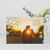 Moderne Honeycomb Save the Date | FOTO (Stehend Vorderseite)