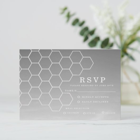 Moderne Honeycomb | UAWG | RSVP Karte (Stehend Vorderseite)