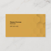 Moderne Honeycomb und Bee Satin Gold Visitenkarte (Rückseite)