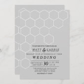 Moderne Honeycomb Wedding Einladung (Vorne/Hinten)