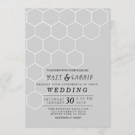 Moderne Honeycomb Wedding Einladung