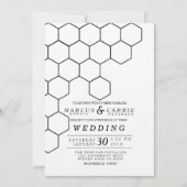 Moderne Honeycomb Wedding Einladung (Vorderseite)