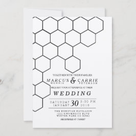 Moderne Honeycomb Wedding Einladung