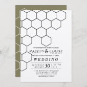 Moderne Honeycomb Wedding Einladung (Vorne/Hinten)