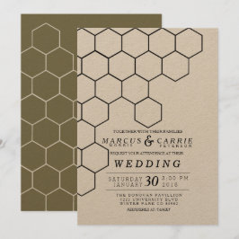 Moderne Honeycomb Wedding Einladung