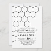 Moderne Honeycomb Wedding Einladung (Vorderseite)