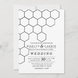 Moderne Honeycomb Wedding Einladung