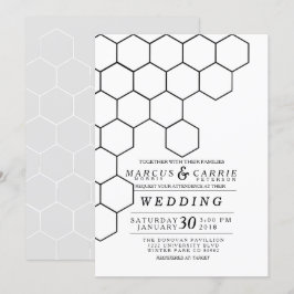 Moderne Honeycomb Wedding Einladung