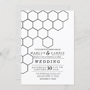 Moderne Honeycomb Wedding Einladung
