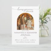 Moderne Honeymoon Fund Foto Couples Dusche Einladung (Stehend Vorderseite)