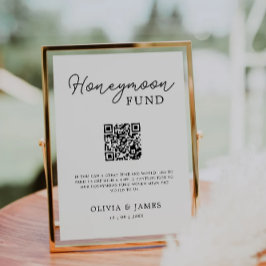 Moderne Honeymoon Fund QR Code Sign, Wedding Einladung
