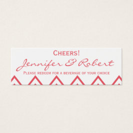 Moderne Honeysuckle Pink Zickzack Brautgetränke Ti