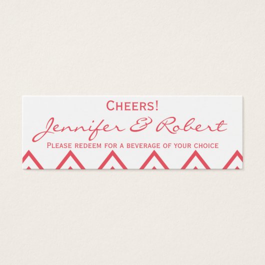 Moderne Honeysuckle Pink Zickzack Brautgetränke Ti (Vorderseite)