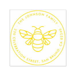 Moderne Honigbiene Name Runde Rücksendeadresse Permastempel
