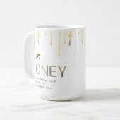 Moderne Honigbienen-Tasse Goldtropfen Honigbiene Kaffeetasse (Vorderseite Links)