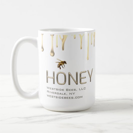 Moderne Honigbienen-Tasse Goldtropfen Honigbiene Kaffeetasse (Links)