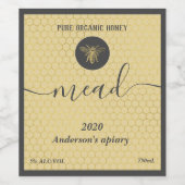 Moderne Honigwabenrübe Weinetikett (Einzelnes Label)