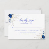 Moderne Horizon Blue Calligraphy Wedding RSVP Card Dankeskarte (Vorderseite)