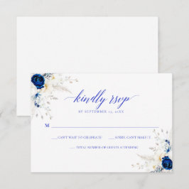 Moderne Horizon Blue Calligraphy Wedding RSVP Card Dankeskarte