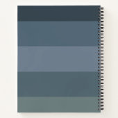 Moderne, horizontale, blaugraue Streifen Notizblock (Rückseite)