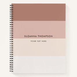 Moderne horizontale Streifen Beige braune Erdtöne Notizblock