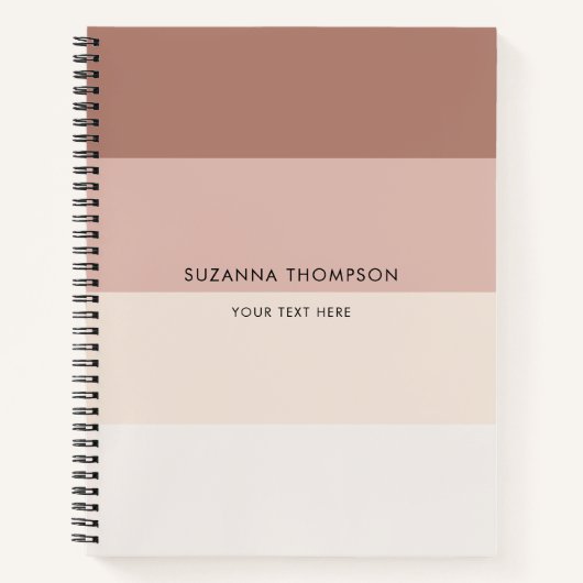 Moderne horizontale Streifen Beige braune Erdtöne Notizblock (Vorderseite)